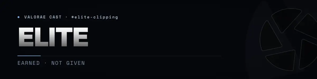 The Elite Clipping channel header from the VALORAE Cast Discord